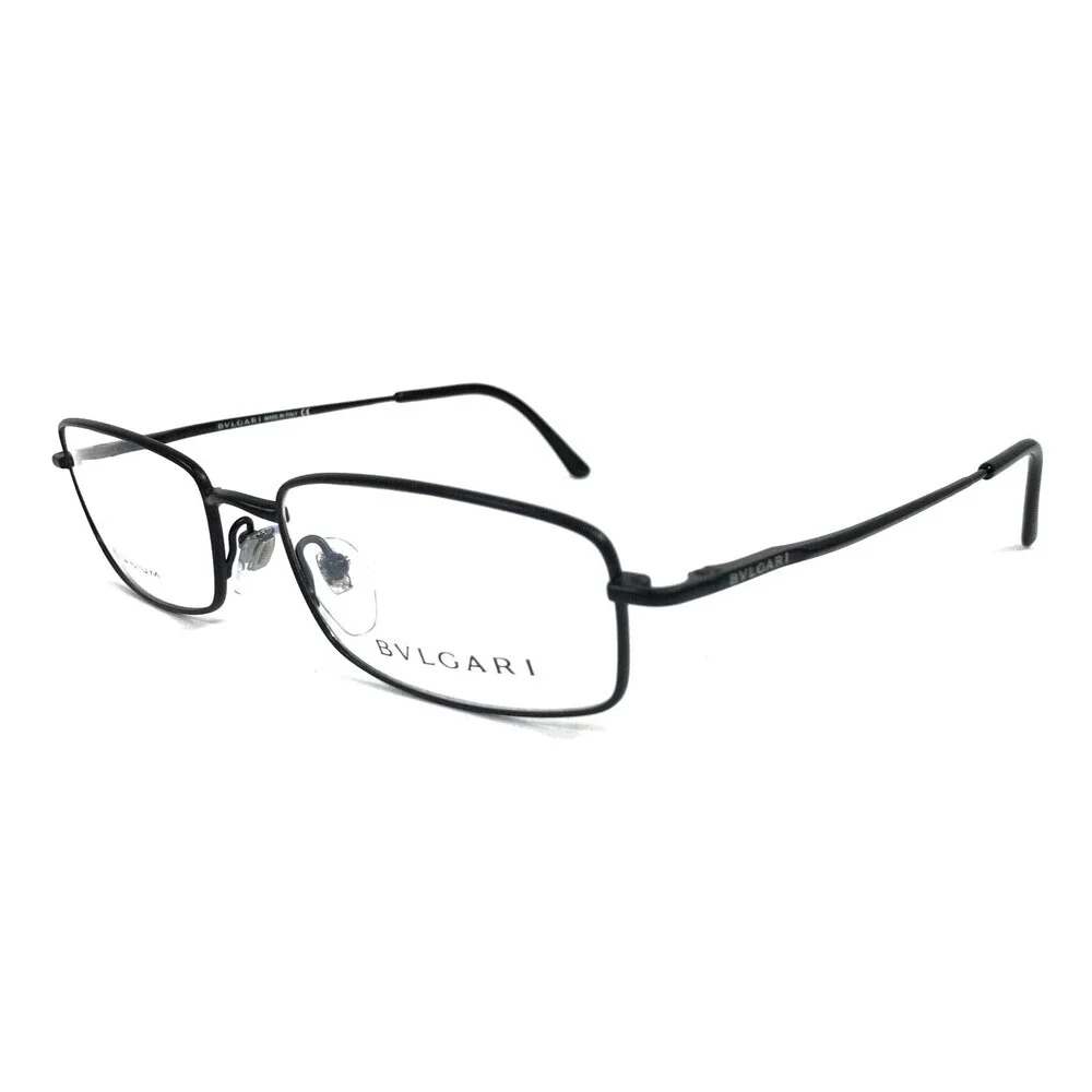Bvlgari Eyeglasses Frames 191-T 411 Titanium Black Rectangle Full Rim 53-17-135